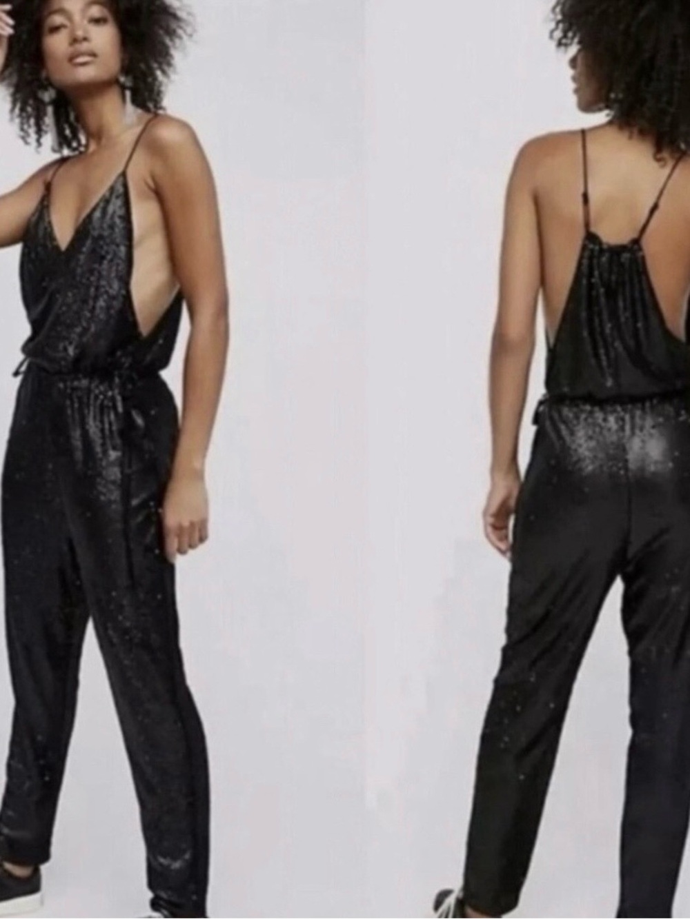 NWT Free People Black Sequin Jumpsuit